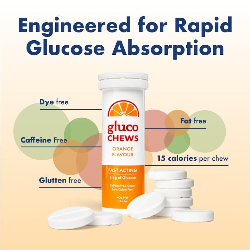 Load image into Gallery viewer, Glucology Fast Acting Glucochews 24 Tubes, 10 Chews per tube, Orange (24 x 10)
