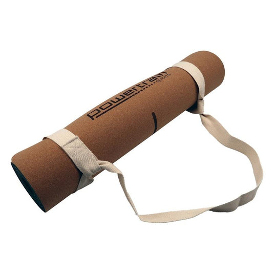 Powertrain Cork Yoga Mat with Carry Straps Home Gym Pilates Body Line