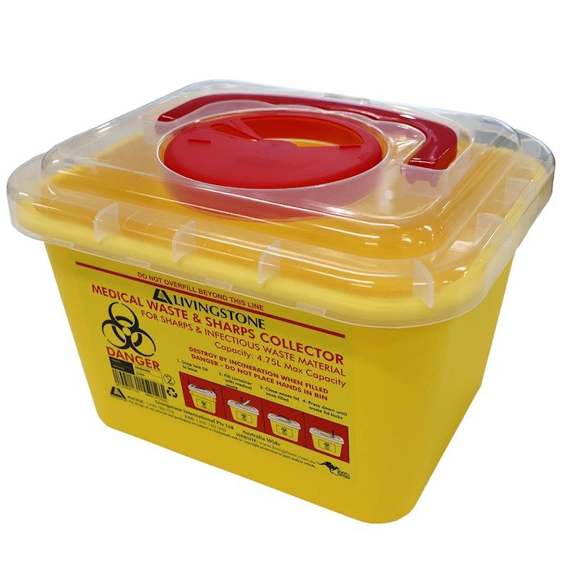 Load image into Gallery viewer, Livingstone Needles Sharps Waste Collector 24.5 x 20 x 16.5 cm 4.75L
