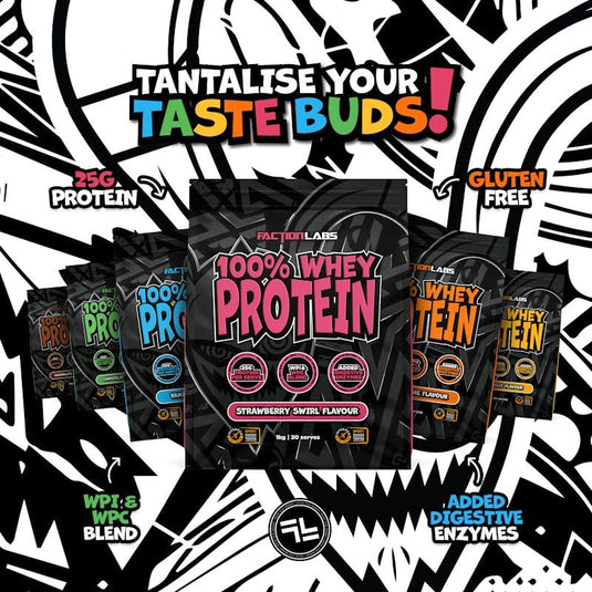 Faction Labs 100% Whey Protein - 30 serves Strawberry Swirl