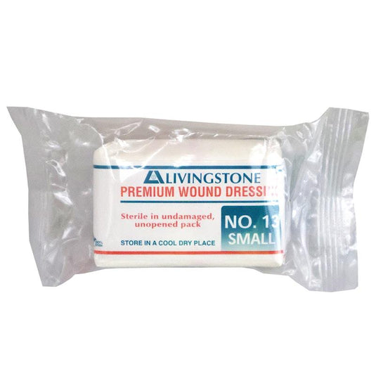 Livingstone Premium Wound Dressing Bandage 13 Sterile 9 x 5cm Pad 12 Pieces/Pack