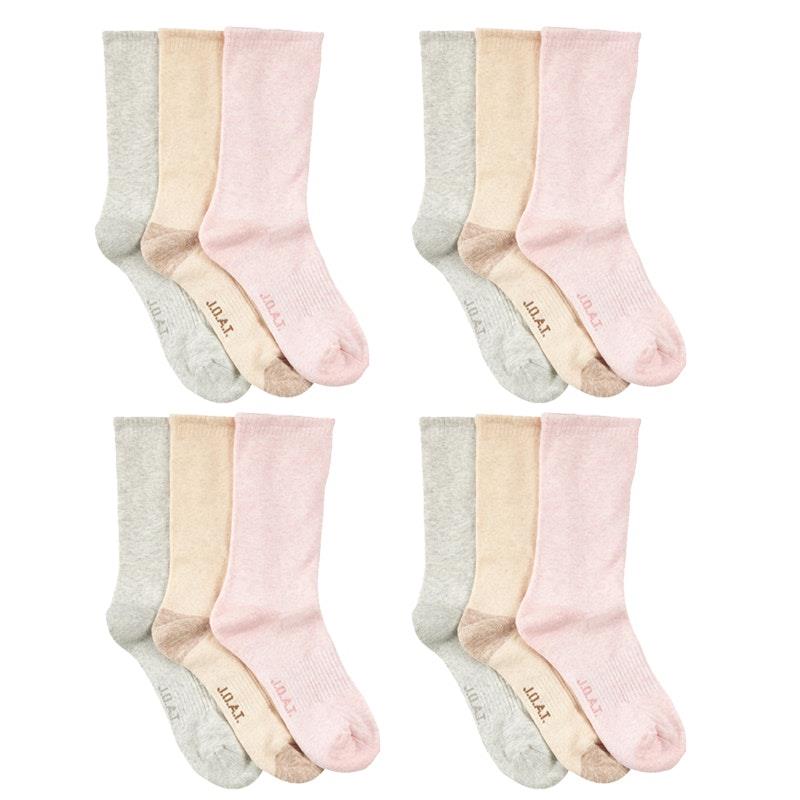 Load image into Gallery viewer, Jack of All Trades 12 Pairs of Women's Top to Toe Comfort Socks - Marle Size 5-10
