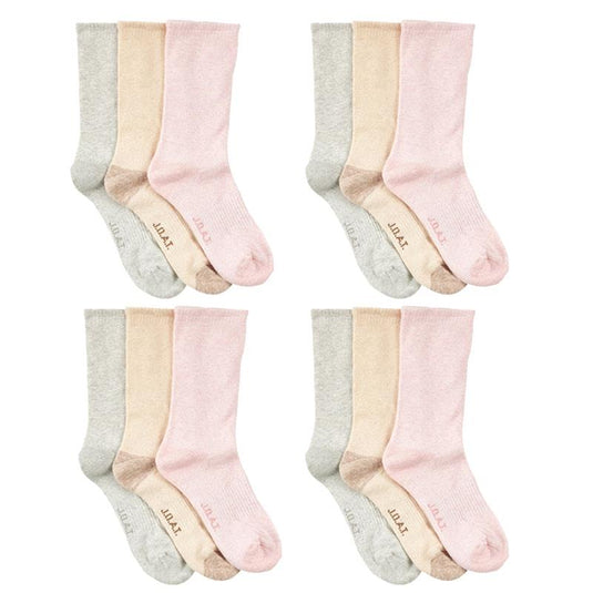 Jack of All Trades 12 Pairs of Women's Top to Toe Comfort Socks - Marle Size 5-10