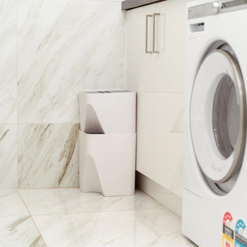 Load image into Gallery viewer, Clevinger 2pc 12L+18L Stackable Plastic Kitchen Trash Bin Household Classification Storage Box 1Unit
