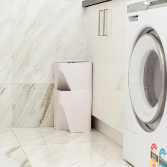 Clevinger 2pc 12L+18L Stackable Plastic Kitchen Trash Bin Household Classification Storage Box 1Unit