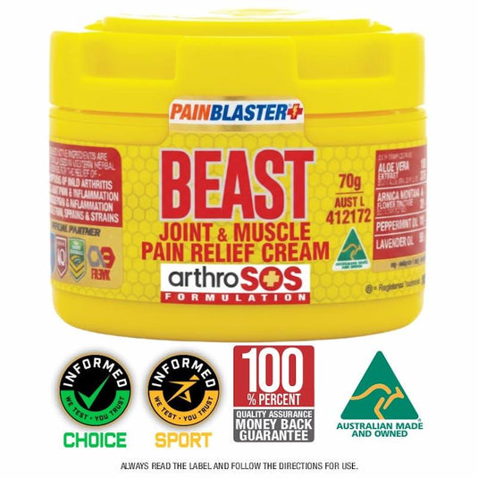 PAIN BLASTER Beast Joint & Muscle Pain Relief Cream 70g by Athelite 2Pack