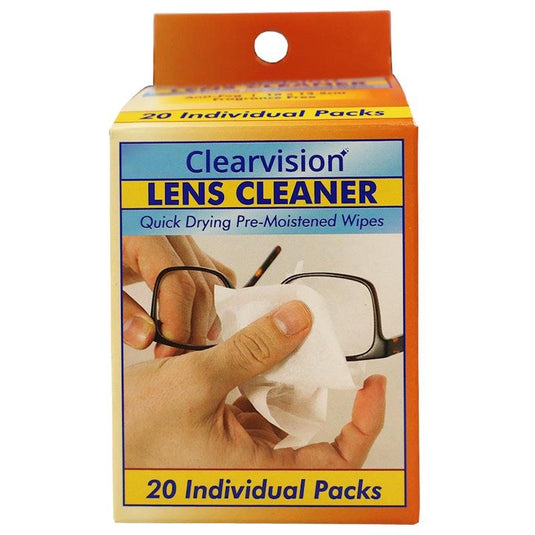 Clearvision Lens Cleaner Wipes 10 x 13.5cm 20 Pieces/Box