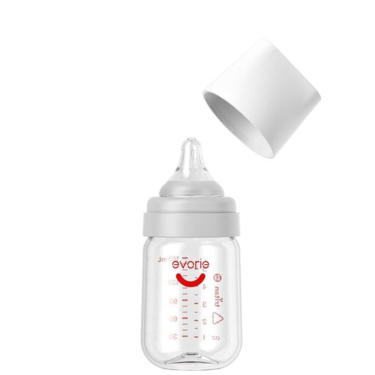 Evorie Tritan Wide-neck Baby Milk Feeding Bottle Starter Set 160mL+240mL, White Pack