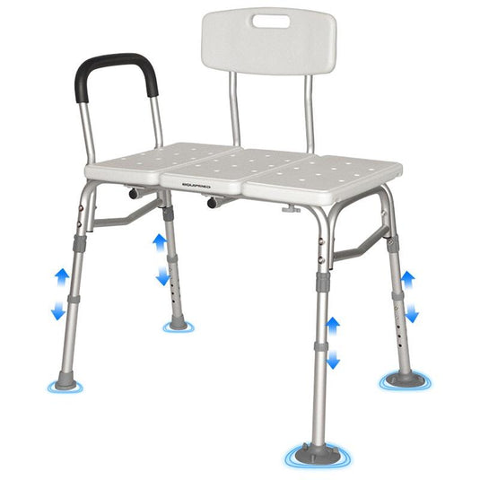 Equipmed Bath Transfer Bench Chair 125kg Max Capacity White
