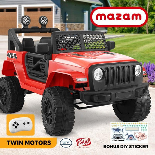 Mazam Ride On Car Electric Jeep Toy Remote Car MP3 LED lights 12V Red