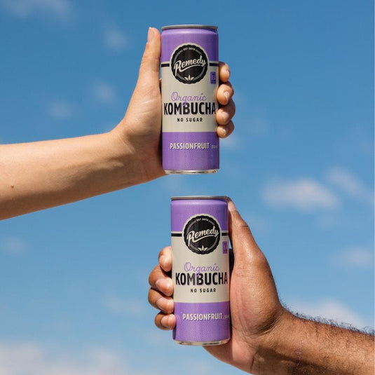Remedy Kombucha Passionfruit 250ml Can x 24