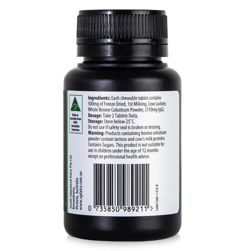 Load image into Gallery viewer, SGD Low Lactose Chewable Colostrum Tablets 110mg IgG (Natural Vanilla) 60 Tablets
