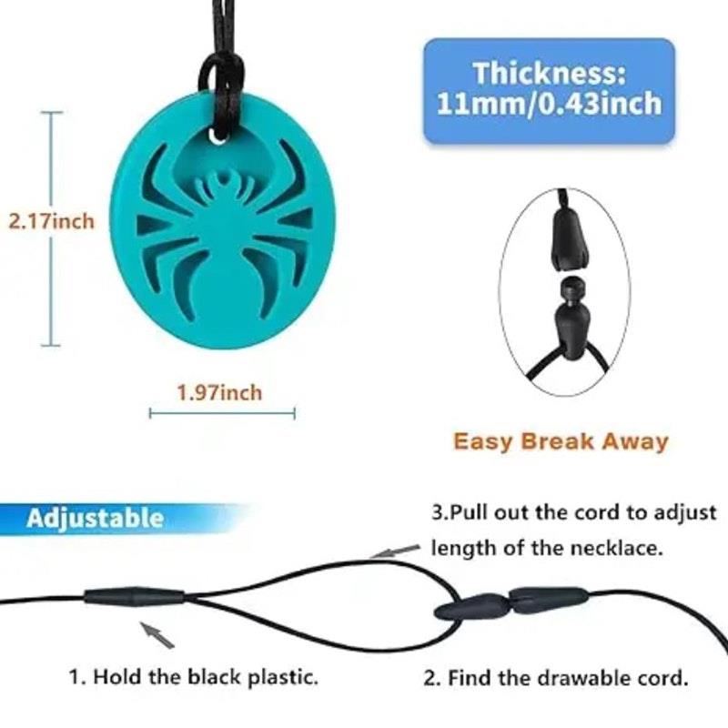 Load image into Gallery viewer, Sensory Safari Sensory Necklace Spider Blue
