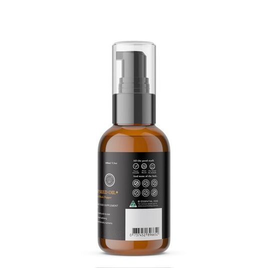 Essential Dog 100% Raw Hemp Seed Oil for Dogs: Turmeric and Black Pepper 4x100ml