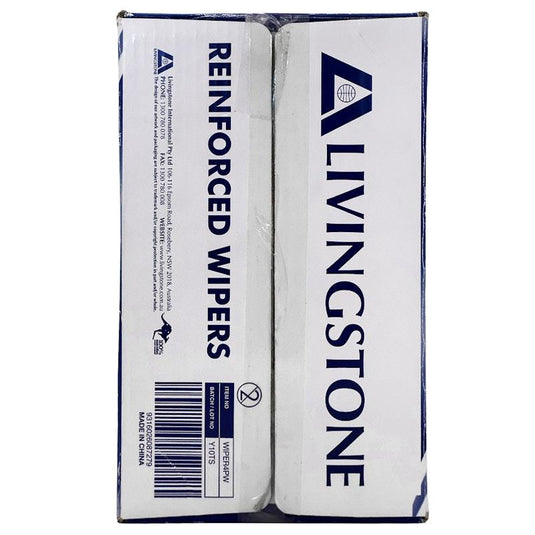 Livingstone Reinforced Pop-Up Wipers  4-Ply 24 x 42cm White 160 Pieces/Box