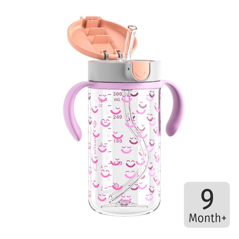 Load image into Gallery viewer, Evorie Tritan Kids Straw Water Bottle Mug 300mL, Smiley 1Unit
