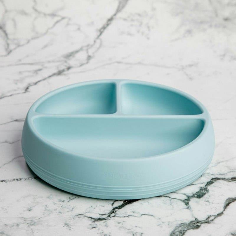 Load image into Gallery viewer, Starting Solids Australia Suckie Scoop Divided Plate Blue Lemonade
