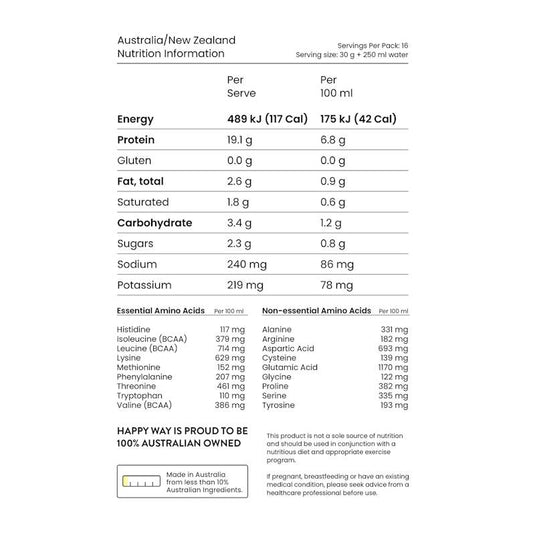Happy Way Ashy Bines Choc Coconut Whey Protein Powder 500g