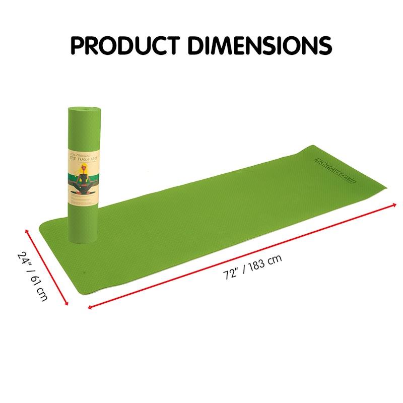 Load image into Gallery viewer, Powertrain TPE Pilates Exercise Yoga Mat 8mm Green
