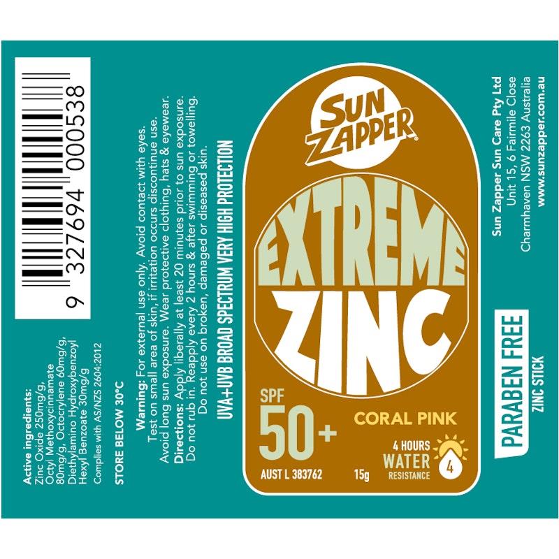 Load image into Gallery viewer, SUN ZAPPER Coral Pink Extreme Zinc Stick SPF 50+ 15g
