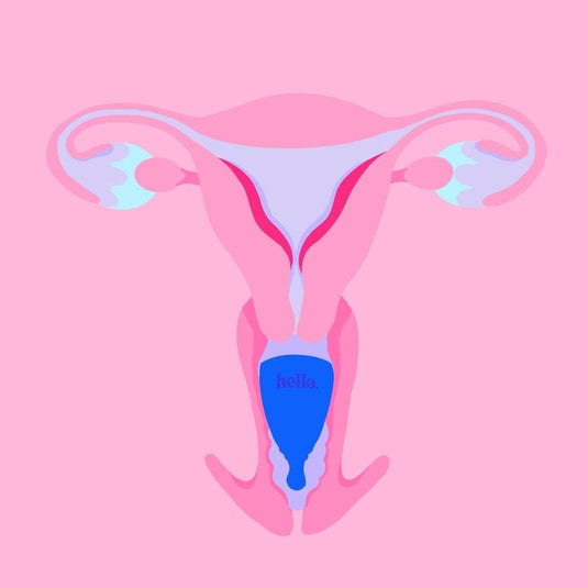 Hello Period High Cervix Cup Bright Blue MED