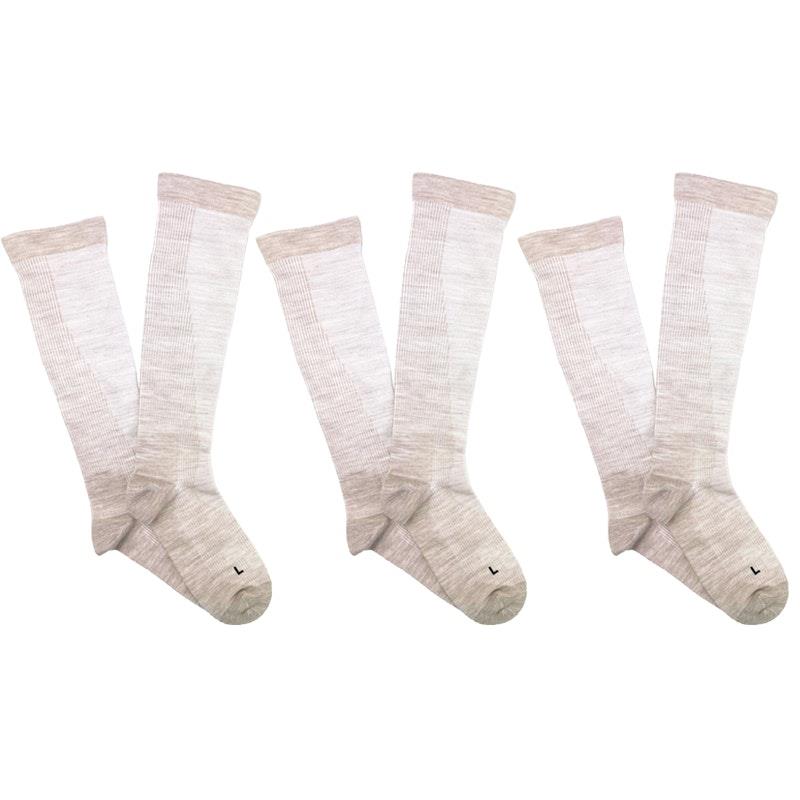 Load image into Gallery viewer, Overlander 3 Pairs of Women's Merino Wool Health Compression Socks - Sandstone Melange Size 2-8
