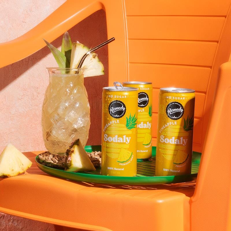Load image into Gallery viewer, Remedy Sodaly Pineapple 250ml Can x 24
