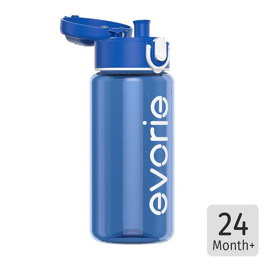 Evorie Tritan Kids Drinking Spout Water Bottle 380mL, Classic Blue 1Unit