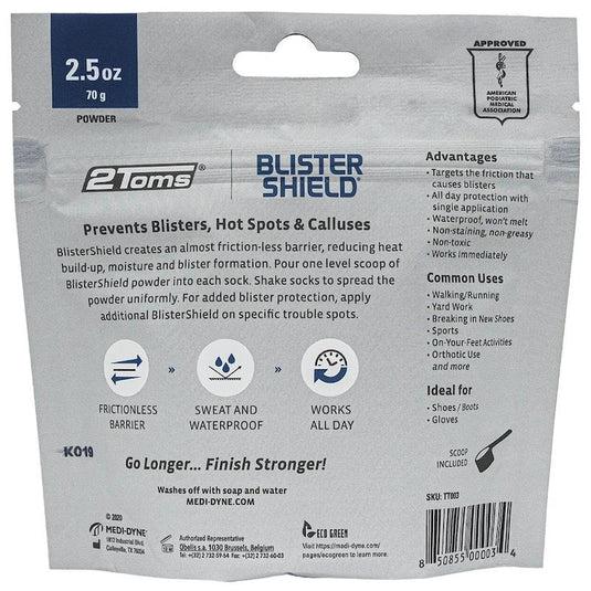 2Toms Blistershield 70g Bag for Blister Prevention One Size