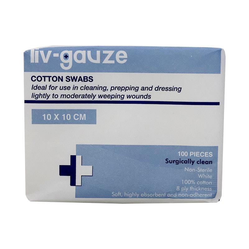 Load image into Gallery viewer, Livingstone Gauze Swabs 8 ply Cotton Non-Sterile 10 x 10 cm 100 Pieces/Box
