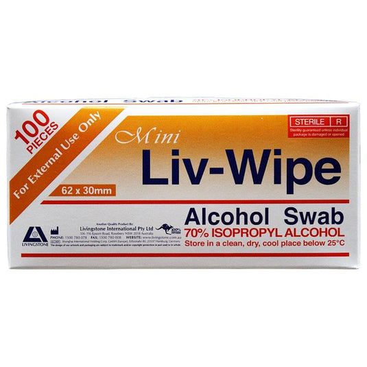 Liv-Wipe 70% Alcohol Swabs Prep Pad - Mini 100pcs