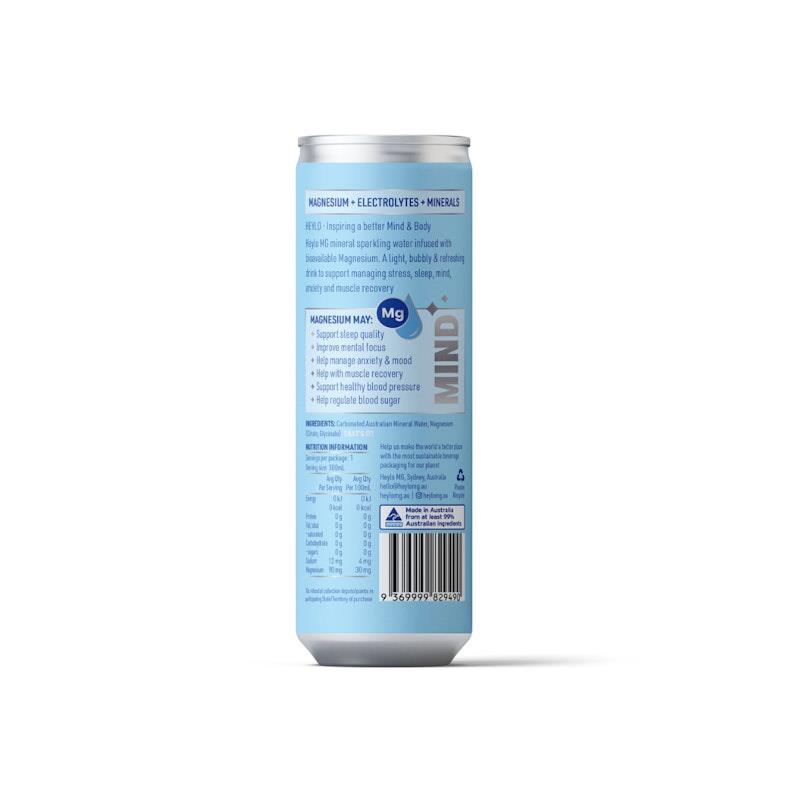 Load image into Gallery viewer, Heylo Magnesium Sparkling Water - Mind - Natural 24x300ml
