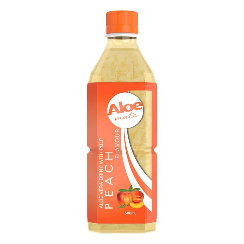 Load image into Gallery viewer, Aloe Mate Aloe Vera 500mL Peach 20Pack
