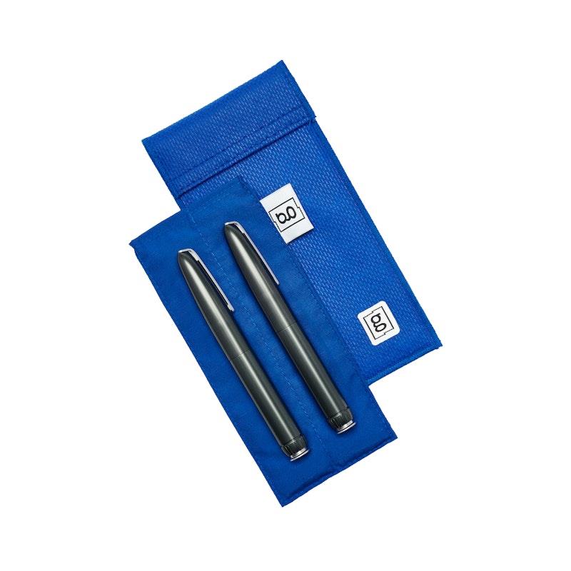 Load image into Gallery viewer, Glucology Blue 2 Pouch + Temperature Sensor + 20 Pack Alcohol free Finger Wipes Bundle
