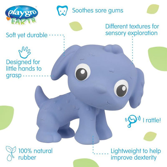 Playgro Eco Play Natural Rubber Pooky Puppy Purple
