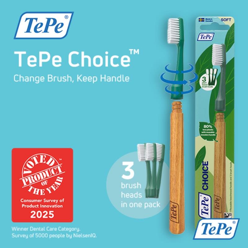 Load image into Gallery viewer, TePe Toothbrush Choice (3 Brush Heads) 1piece
