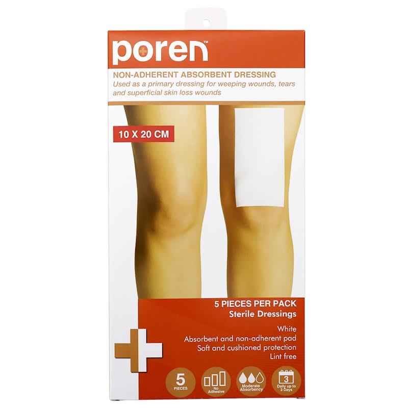 Load image into Gallery viewer, Poren Non-Adherent Absorbent Dressing Sterile 10 x 20cm 5Pack
