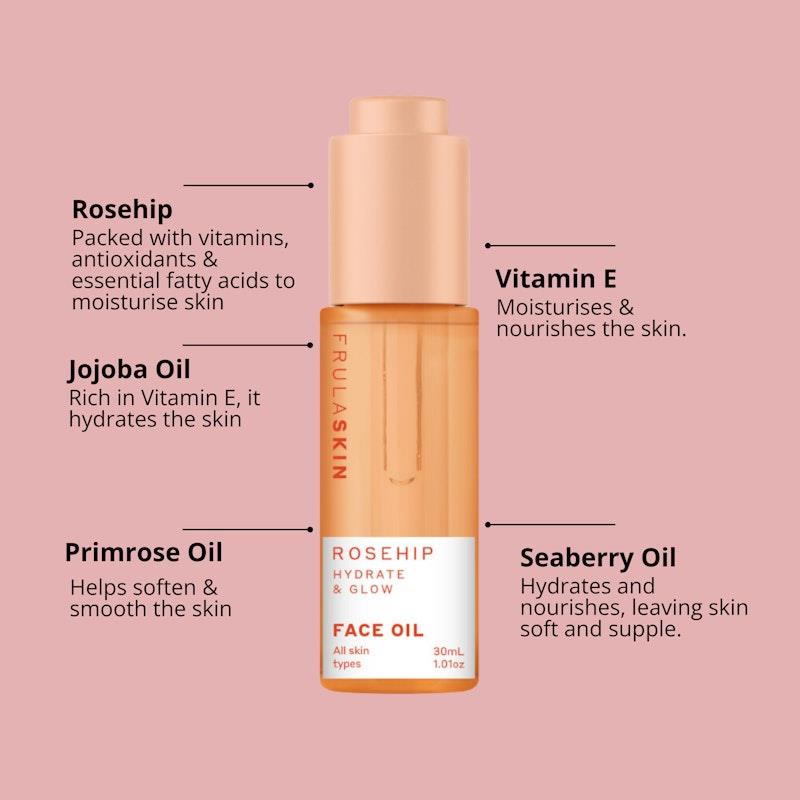 Load image into Gallery viewer, Frula Rosehip Hydrate &amp; Glow Face Oil 30ml
