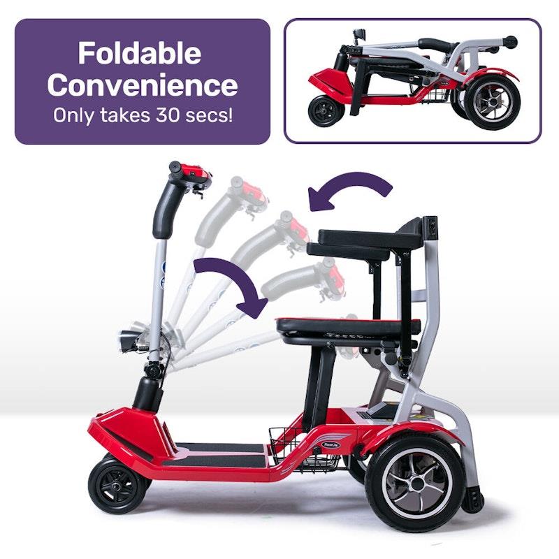 Load image into Gallery viewer, Equipmed Ultra-Lightweight Folding Electric Mobility Scooter Red
