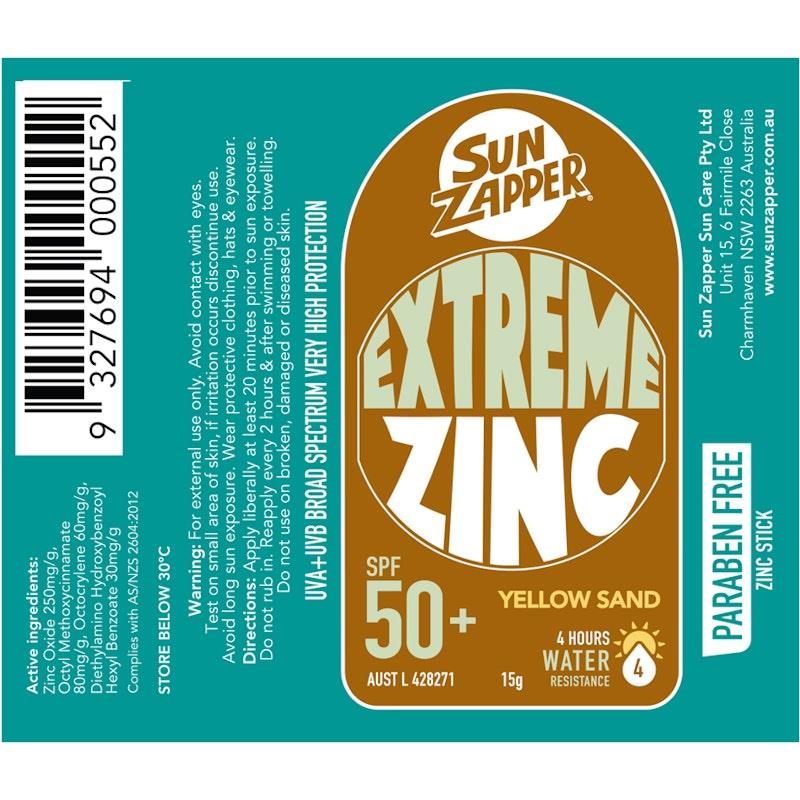 Load image into Gallery viewer, SUN ZAPPER Yellow Sand Extreme Zinc Stick SPF 50+ 15g
