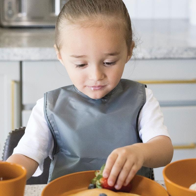 Load image into Gallery viewer, Tiny Twinkle Mess Proof Apron Bib 2 Pack - Sage, Charcoal Large
