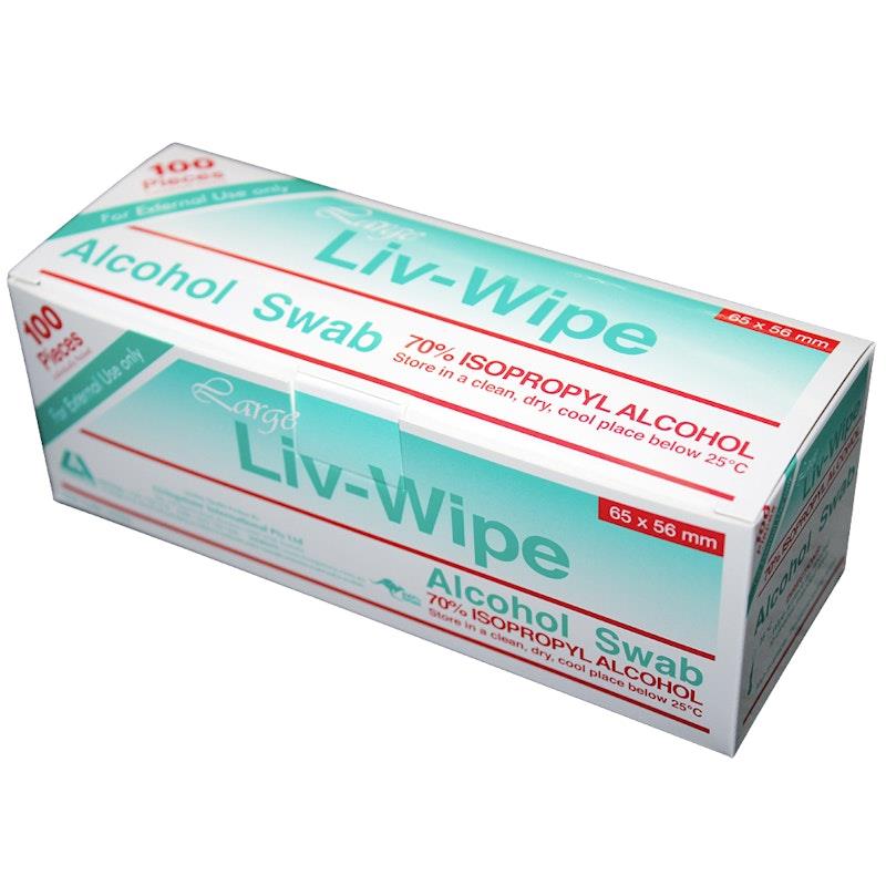 Load image into Gallery viewer, Liv-Wipe 70% Alcohol Swabs Prep Pad - Large 100 Pieces
