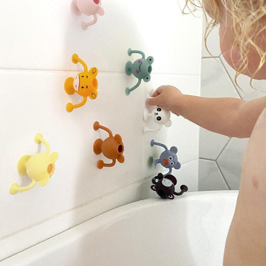 Cherub Baby Bath Toys - Silicone Suction 12PK Bundle – Entire Zoo Collection - Pastel Pack