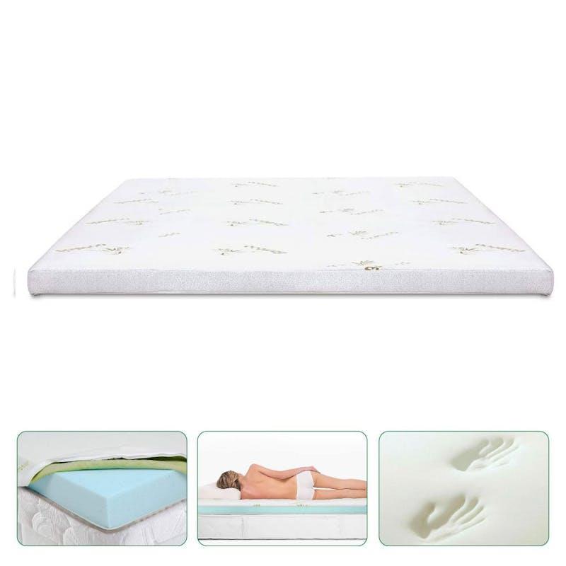 Load image into Gallery viewer, Clevinger 4cm Memory Foam Mattress Topper with Bamboo Cover - King 1pc
