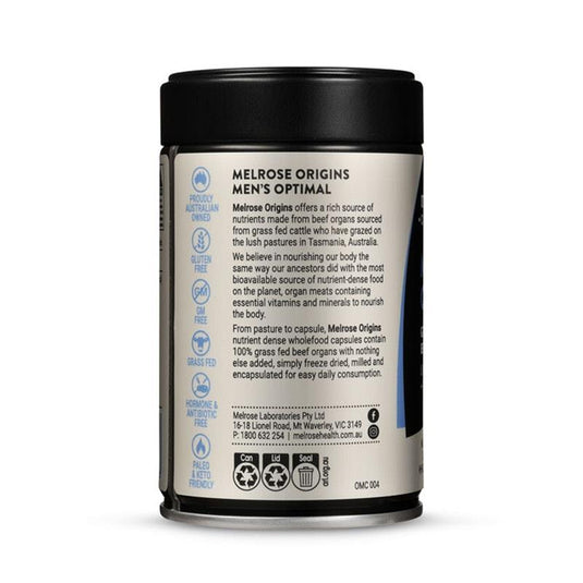 Melrose Origins Men's Optimal Grass Fed Organs 120Capsules