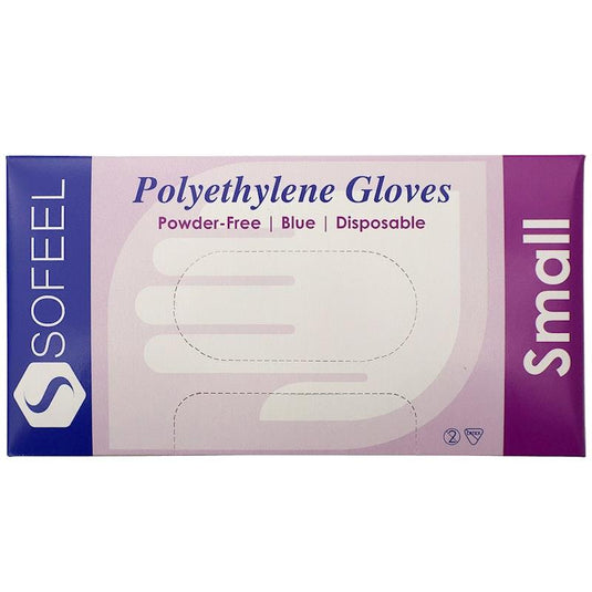 Sofeel Disposable Polyethylene Gloves Powder Free Latex Free Small Blue 500 Pieces/Box