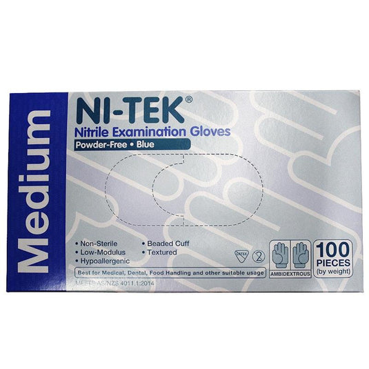 NI-TEK Nitrile Powder Free Gloves Medium 100 Pieces/Box