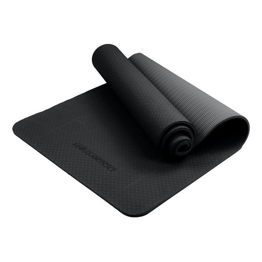Powertrain TPE Yoga Pilates Exercise Mat 6mm Black