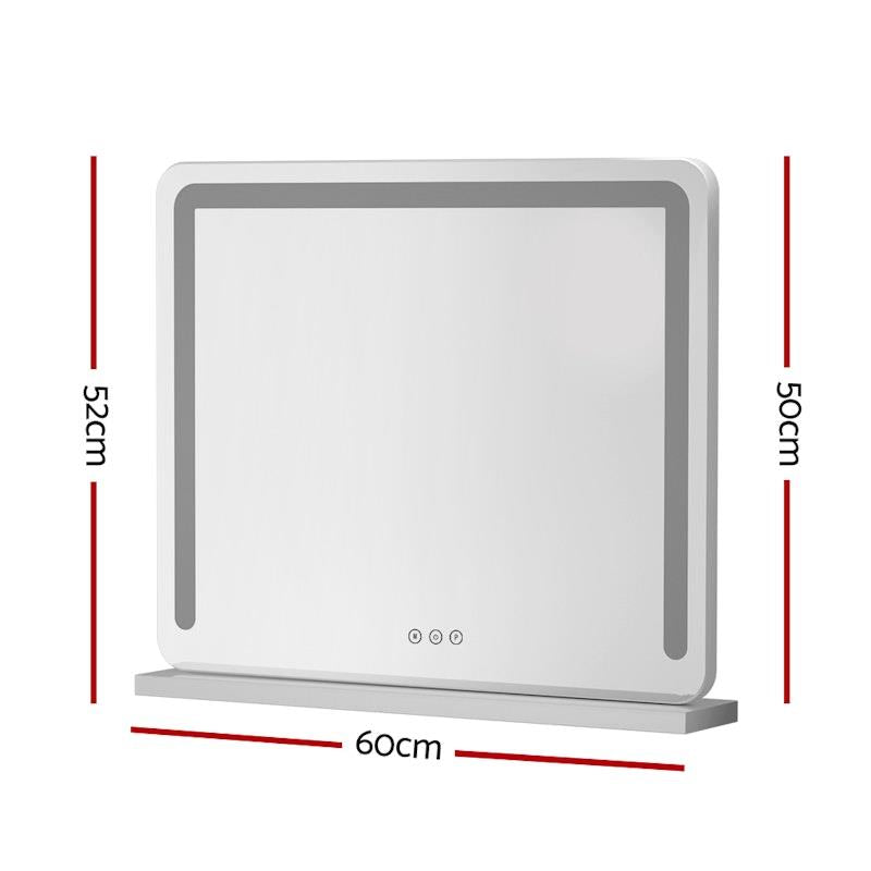 Load image into Gallery viewer, Embellir Makeup Mirror Hollywood Vanity with LED Light Tabletop White 60x50cm
