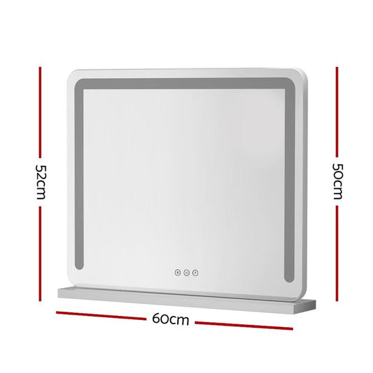 Embellir Makeup Mirror Hollywood Vanity with LED Light Tabletop White 60x50cm